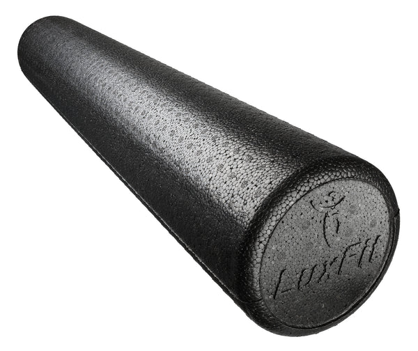 Foam Roller LuxFit Premium High Density Foam Roller Round Extra Firm Exercise Roller Black