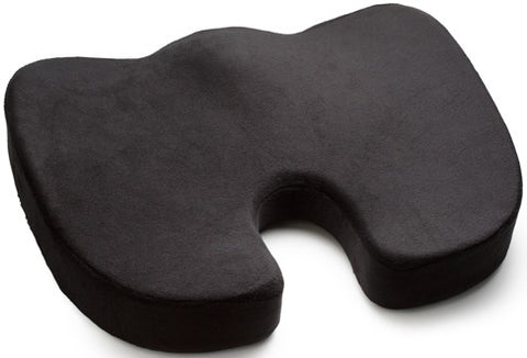 Seat Cushion, Luxfit Premium Coccyx Orthopedic 100% Memory Foam Seat Cushion - 2 Year Warranty (Black)