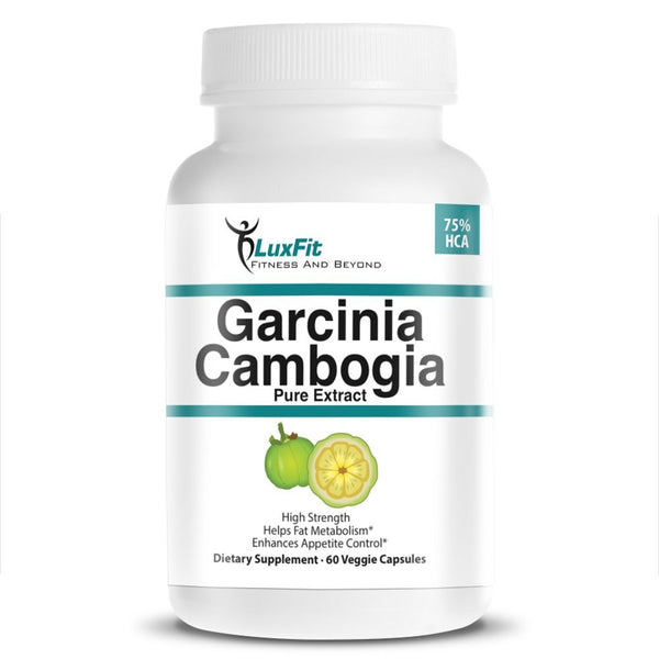 LuxFit Pure Garcinia Cambogia Extract Extra Strenght 75% HCA Dietery Formula 500mg Pure Garcina Cambogia Extract Made In USA (180 Count)